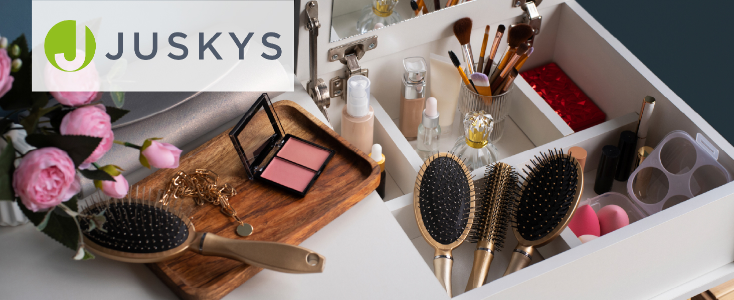 Туалетний столик Juskys Zoey з LED підсвіткою, дзеркалом, шухлядою, 3 відділеннями та шафкою, 90x38x137 см, білий, дерев'яний косметичний стіл