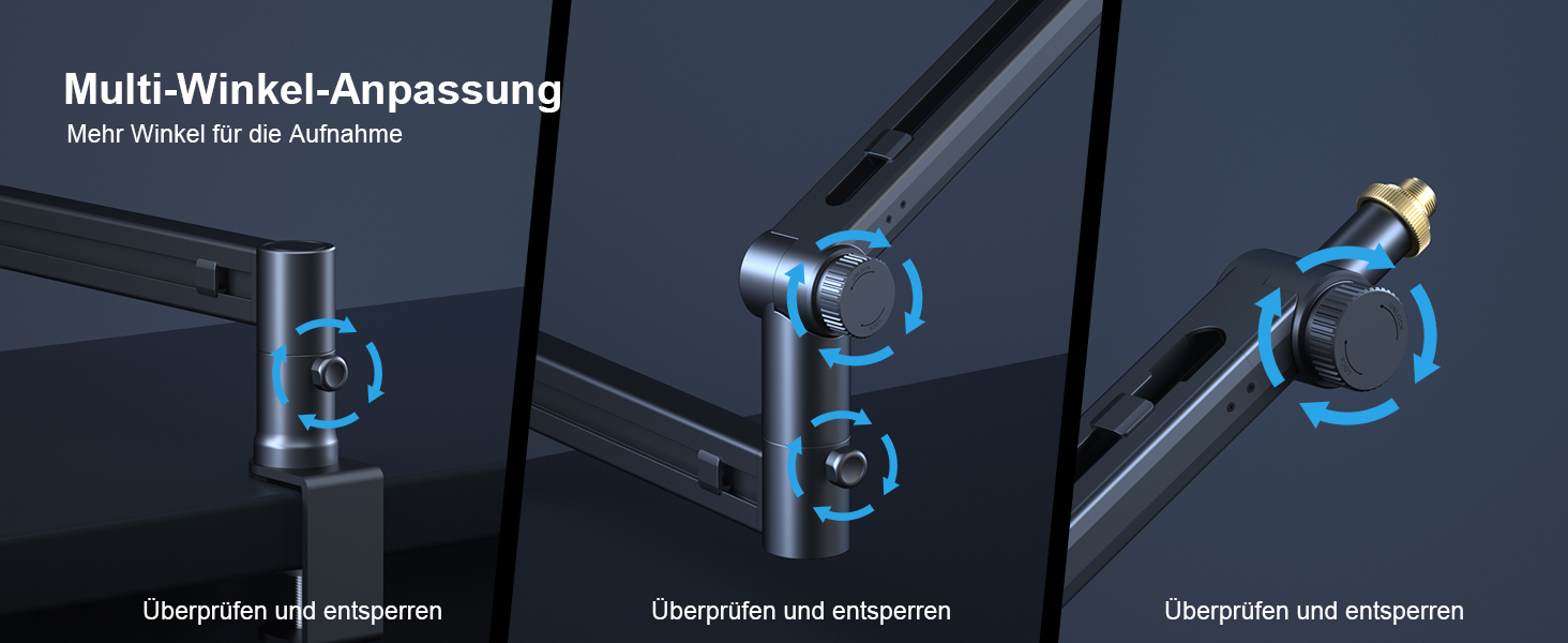 Кріплення для мікрофона Aokeo AK-58 - низькопрофільний тримач для HyperX, Elgato, Shure, Blue Yeti