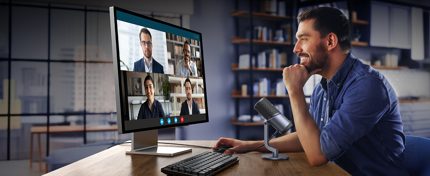 Мікрофон UGREEN для геймінгу та стрімінгу з RGB підсвічуванням USB, 24bit/96kHz, для ПК, PS5/PS4, запису, ноутбука