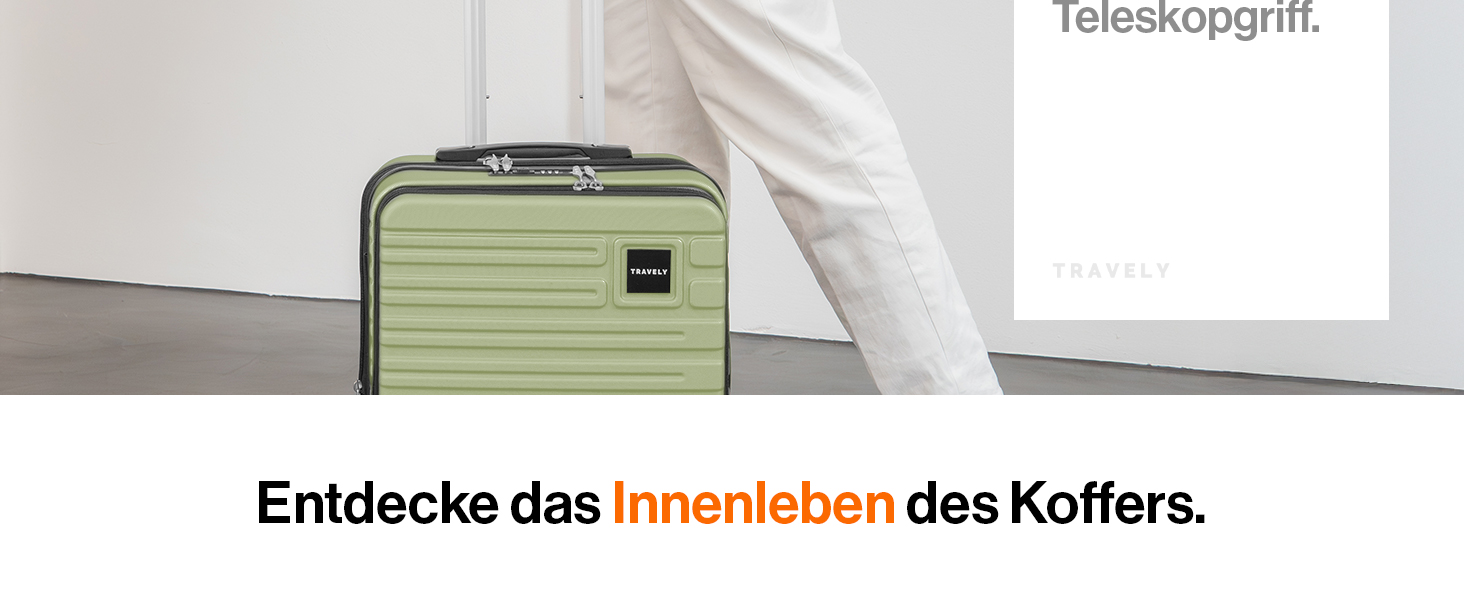 Чемодан Travely з полікарбонату, 77 см, XL, 100 л - міцний валіза з TSA замком та відділенням для ноутбука (55x40x23 см), колір: Небесно-зелений