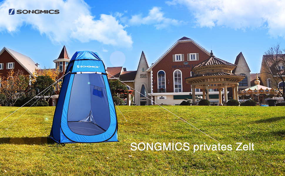 Намет SONGMICS для душу та туалету, переносний намет для кемпінгу, риболовлі, пляжу, блакитний, GPT01GY