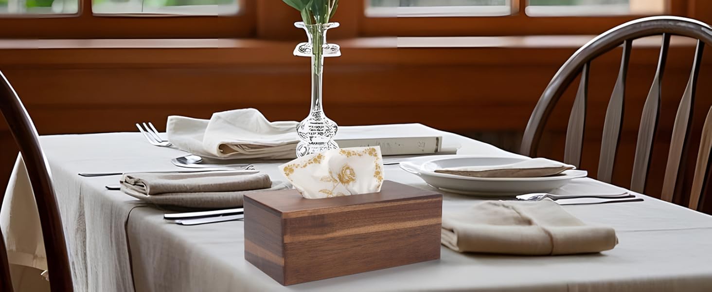 Дерев'яна коробка для серветок, прямокутна, 25 x 14 x 9.5 см, 1 шт.