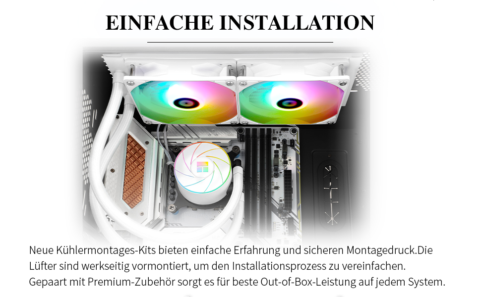 Thermalright AQUA ELITE 360 ARGB: Система водяного охолодження CPU з 3 вентиляторами 120mm, 1550RPM, для AMD/Intel, білий колір
