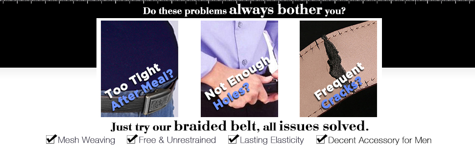 Чоловічий тканинний ремінь Fairwin, бежевий, еластичний, плетіння, розмір M (довжина 105 см, для обхвату талії 80–90 см)