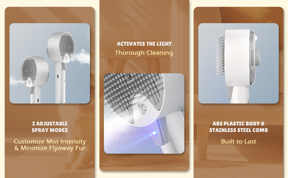 Бурштук для котів з парою 4-в-1, для видалення шерсті, для котів та собак (білий, сірий)