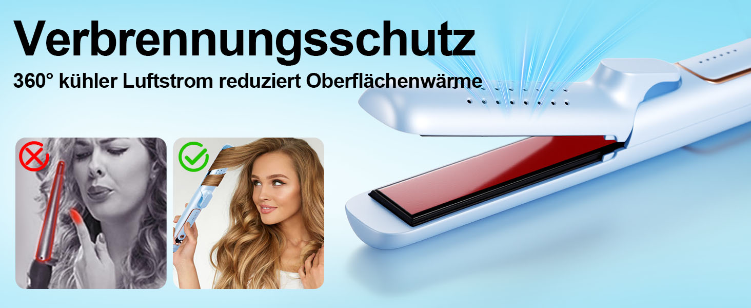 Випрямляч та локони 2-в-1 з функцією холодного повітря, 5 температурних режимів (140-220°C), Blow-функція для швидкого укладання