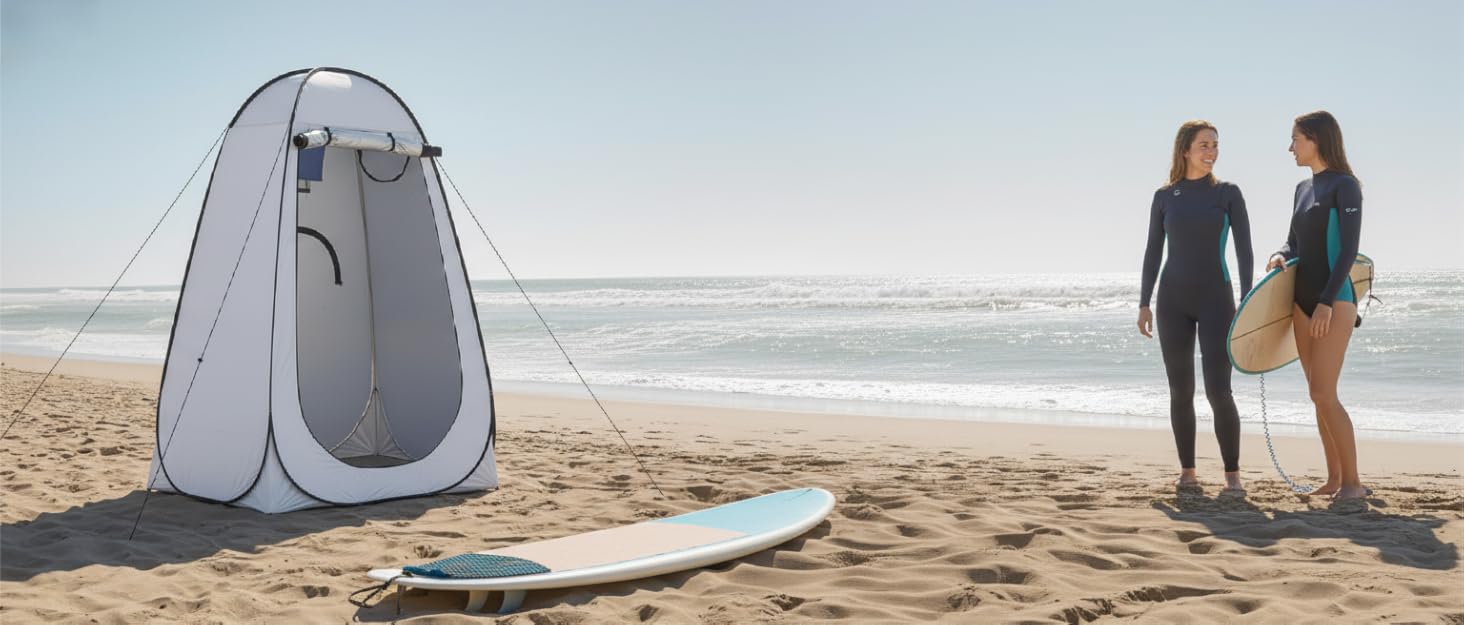 Намет для туалету CLIPOP Pop-Up, портативний, для душу, захист від сонця, водонепроникний, 120x120x190 см, чорний