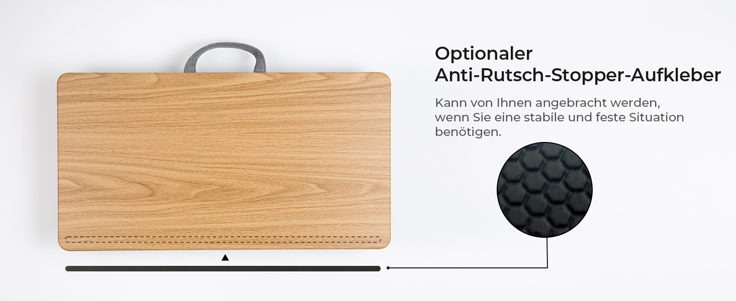 Підставка для ноутбука на колінах, Laptoptisch для дому, офісу, ліжка, дивану – дерев'яний дизайн, розмір L (30.5 x 57 x 4.5 см)