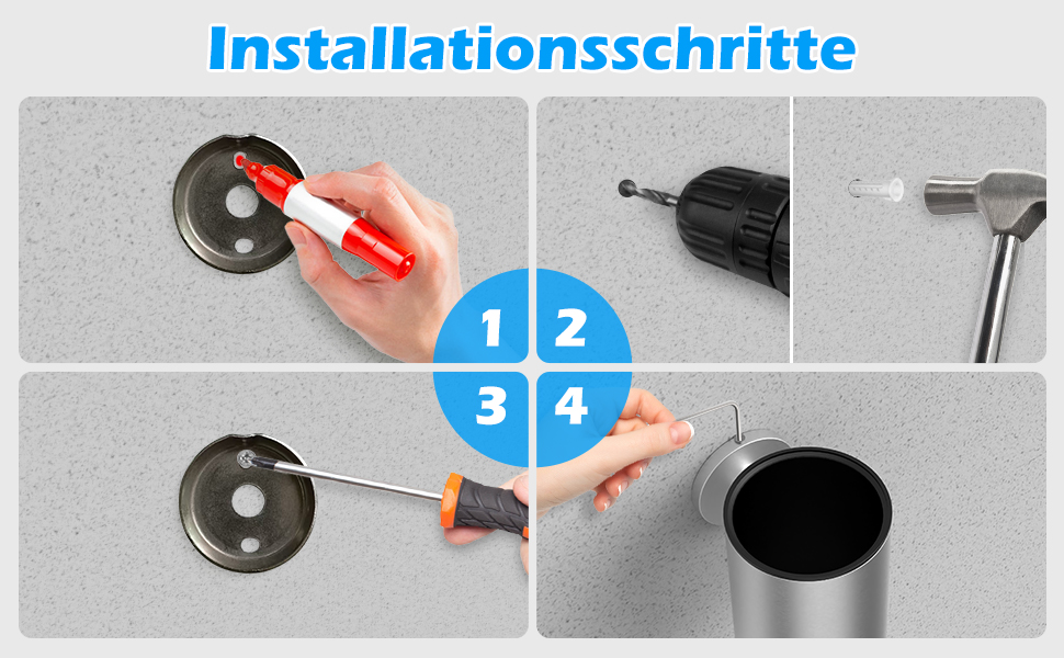 Набір для чищення унітазу з нержавіючої сталі 304, комплект з 2 насадками (круглі, срібні)