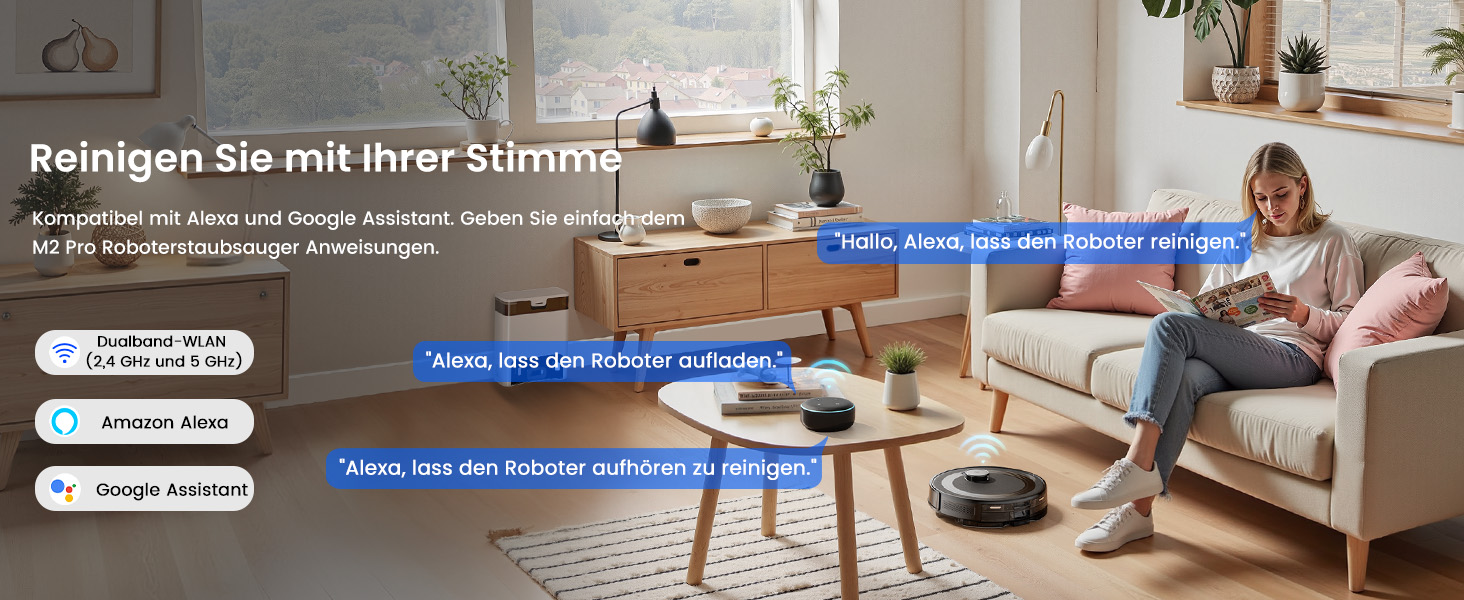 Робот-пилосос LEFANT M1 Pro: з картографією, функцією миття, 5500Pa, для тварин, керування через додаток/Alexa, білий/чорний