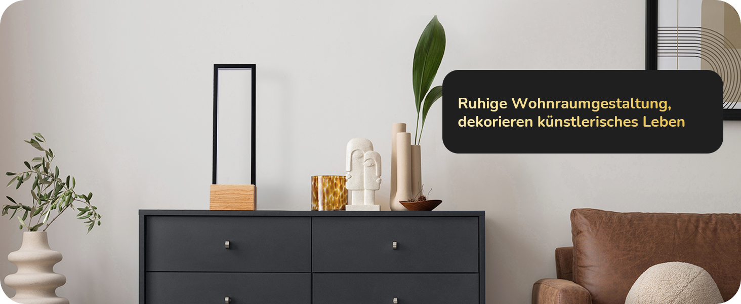 LED настільна лампа EDISHINE з дерева, торкання, регулювання яскравості та функцією пам'яті, 3 колірні температури, 350 люмен, сучасна лампа для вітальні, офісу, подарунок, чорний сучасний стиль