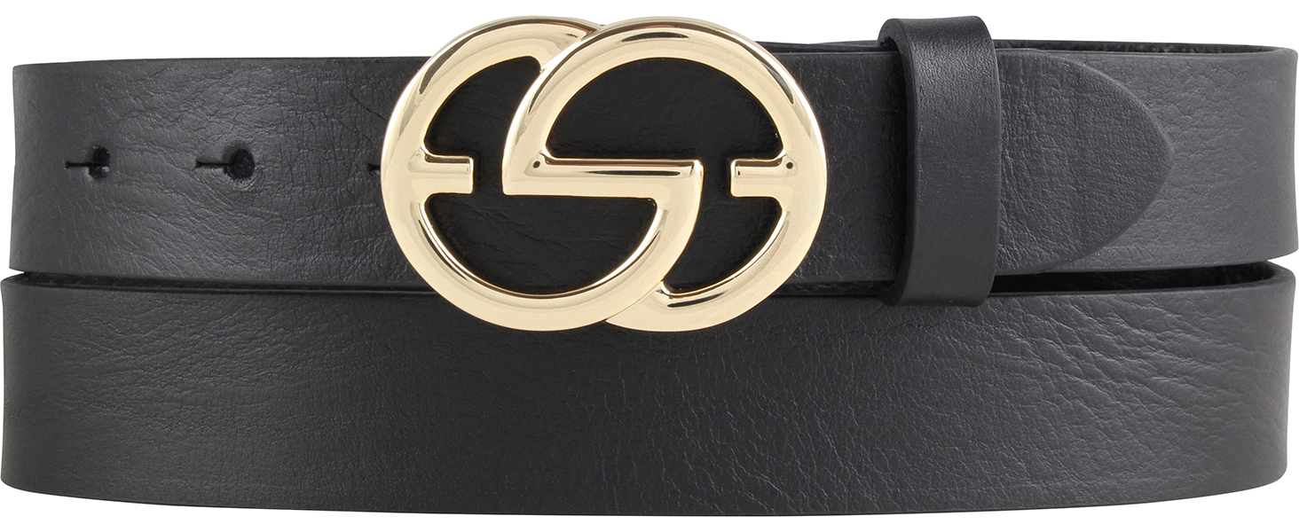 Жіночий шкіряний ремінь Beltinger Emil 3 см, бежевий з золотою пряжкою, 85 см (загальна довжина 100 см)