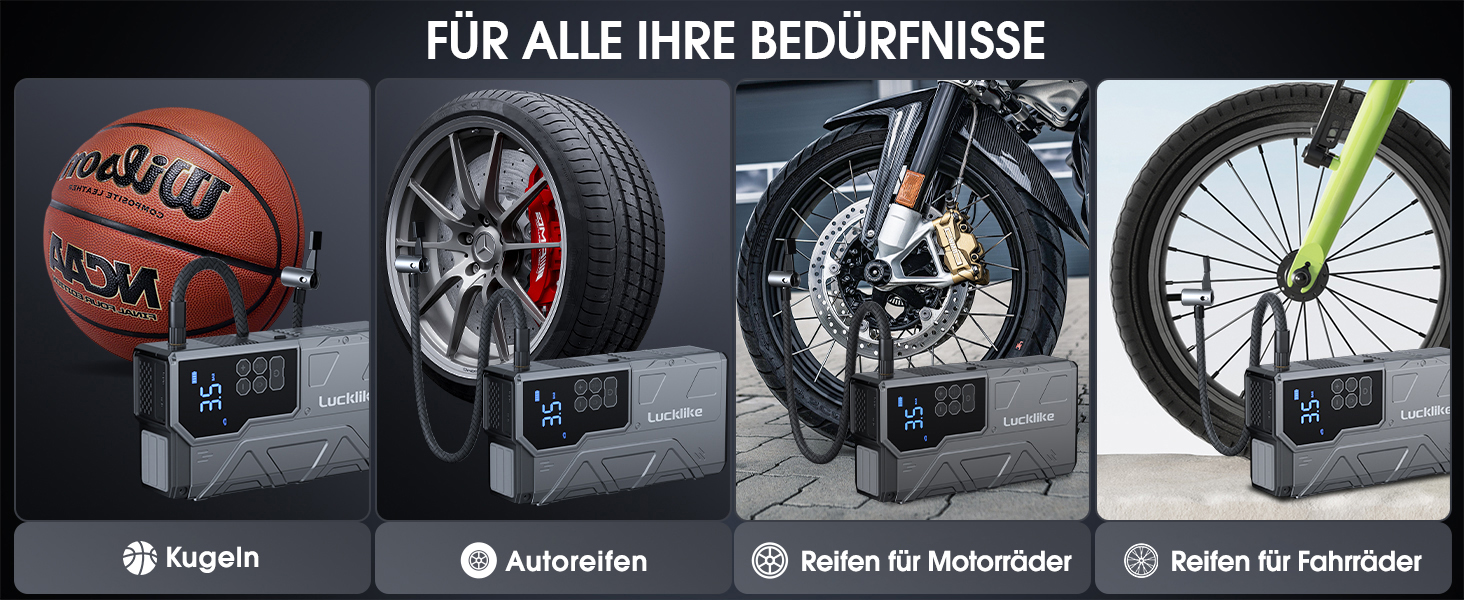 Powerbank з компресором Lucklike для авто, 4000A, LED-ліхтарик, бустер для 10.0л бензинових та 8.0л дизельних двигунів, підходить для SUV, мотоциклів та газонокосарок