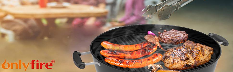 Набір чавунних решіток для гриля Onlyfire Sear Grate, сумісний з Weber 57 (кульова гриль)