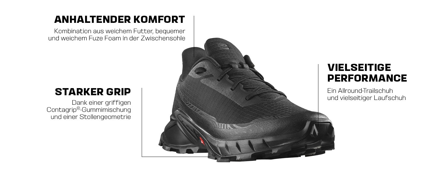Черевики для хайкінгу Salomon Alphacross 5 чоловічі, чорний колір, розмір 44 2/3 EU