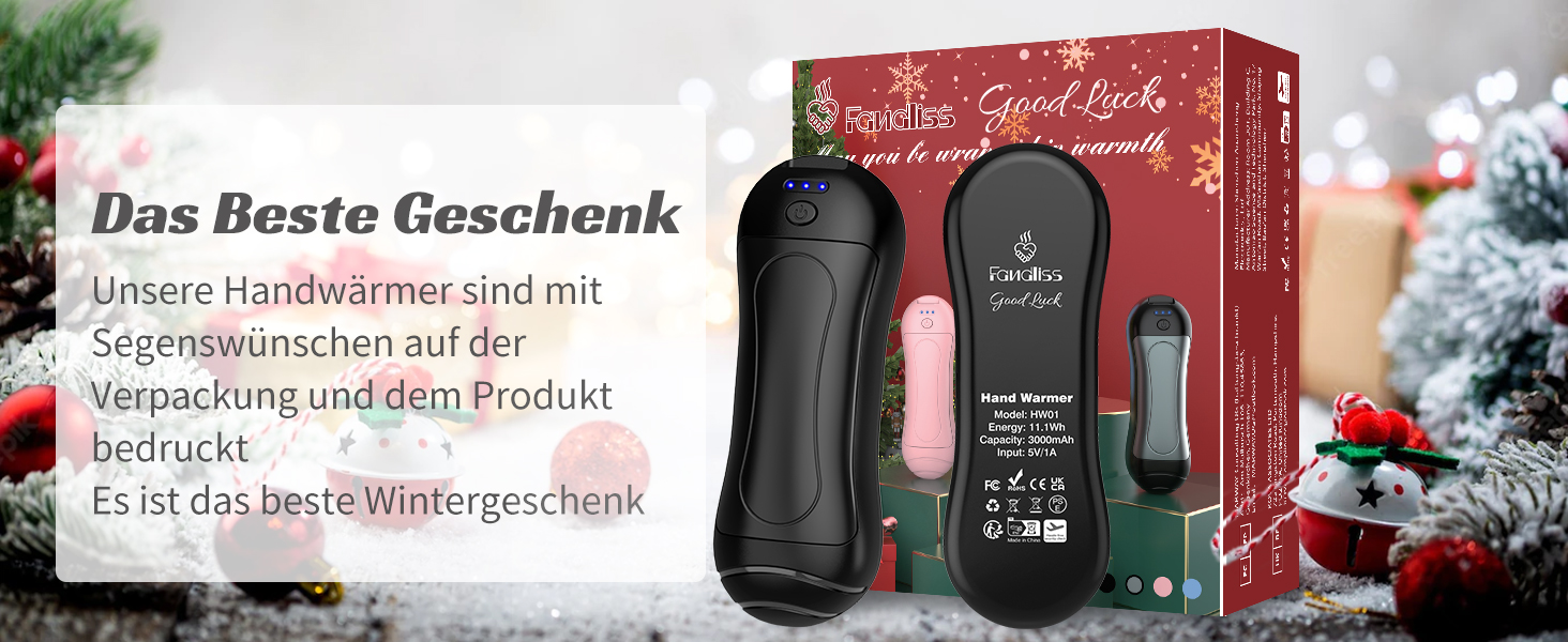 Електричний грілка для рук FANDLISS 6000 mAh USB, 2 шт. - для кемпінгу, на вулицю, на подарунок