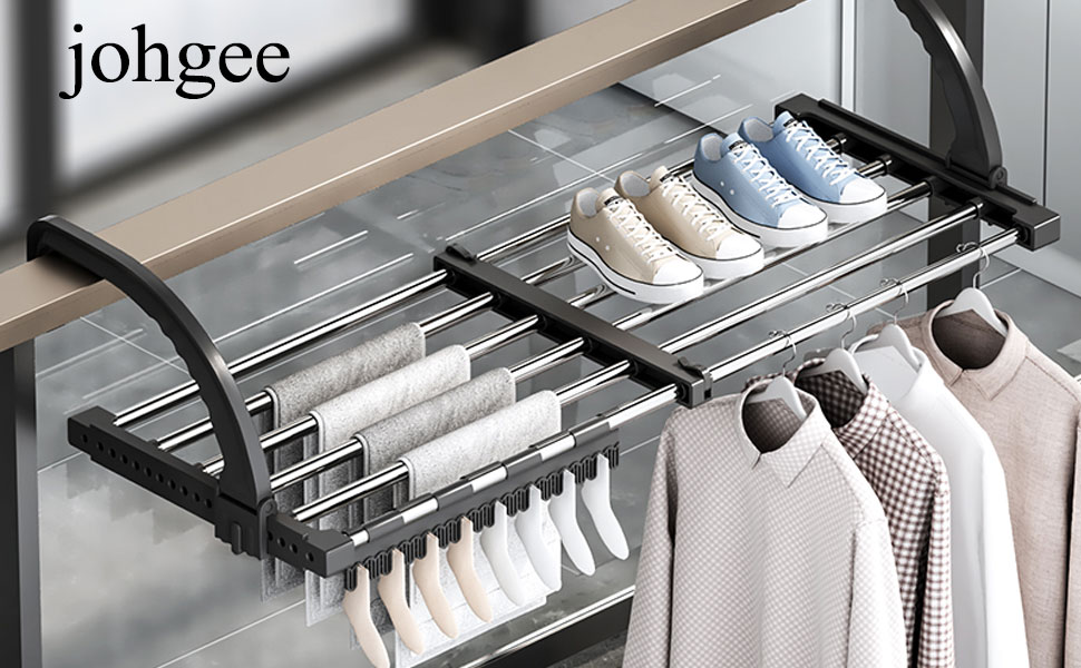 Висувна сушилка для білизни з нержавіючої сталі, турбо-тип, 6 крил, 3 рівні, для дому та вулиці, 64-110 см