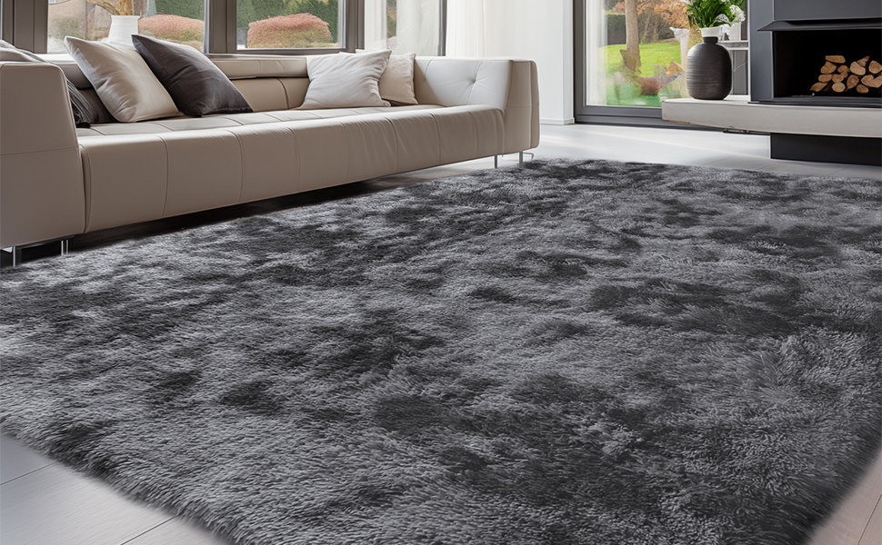 Теппих для вітальні Sour Lemon 160x230 см, сірий, для спальні, миючий, нековзний, великий, пухнастий, м'який, сучасний, килим для підлоги, килим-доріжка, сірий 160x230 см (Прямокутний)