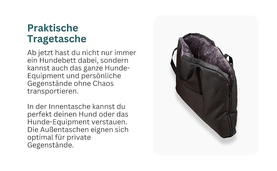 Ортопедичне собаче ліжко Wanderpfote для подорожей – зручне та сертифіковане ліжко для собак (M, Чорний)