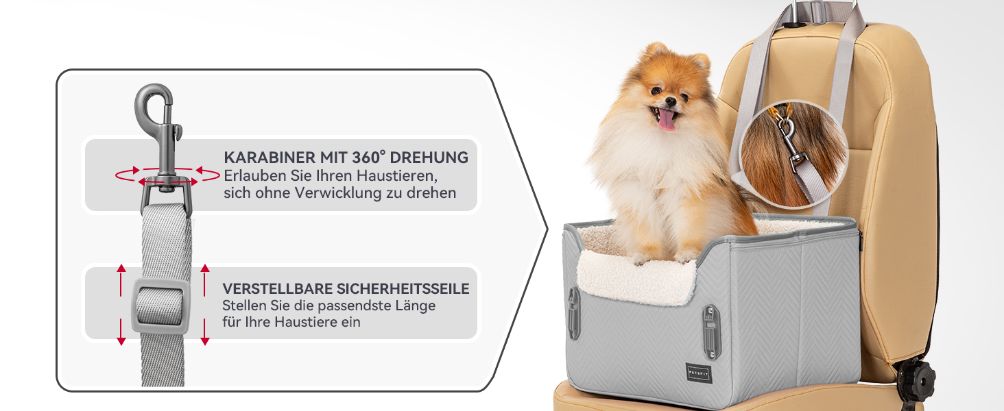 Автомобільний лежак для собак Petsfit - безпечний та зручний, сірий