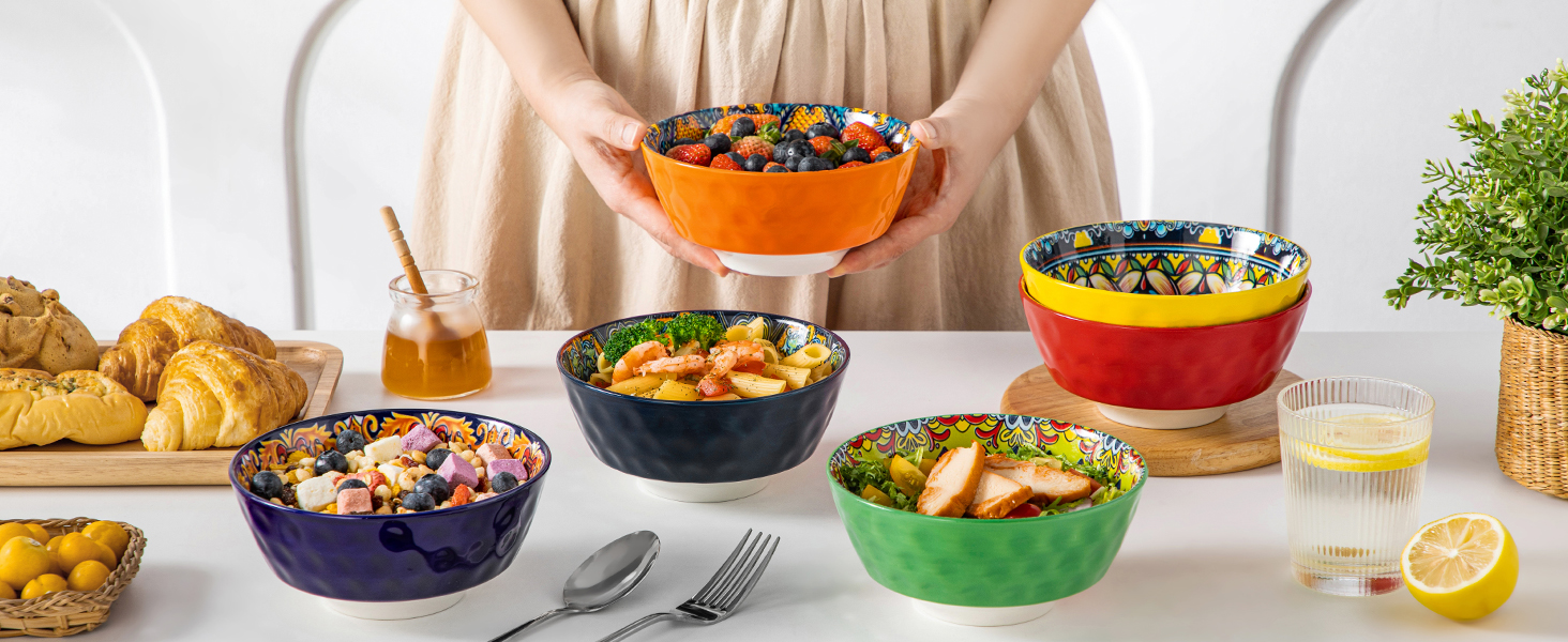 Набір супових тарілок Vancasso (6 шт) з порцеляни для супу, мюслі, рамену, десерту та пасти