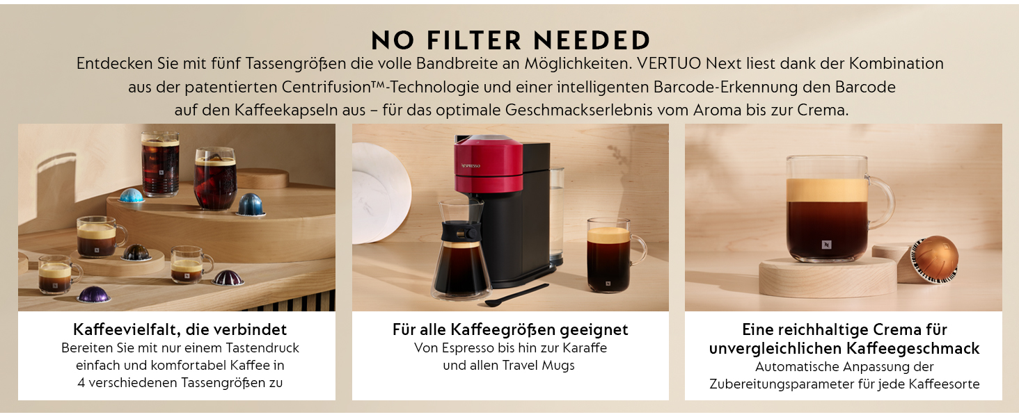 Кавомашина Nespresso Vertuo Next Krups XN910C: 6 розмірів чашок, автоматичне розпізнавання капсул, об'єм резервуару 1.1 л, 54% з переробленого пластику, темне хромоване покриття