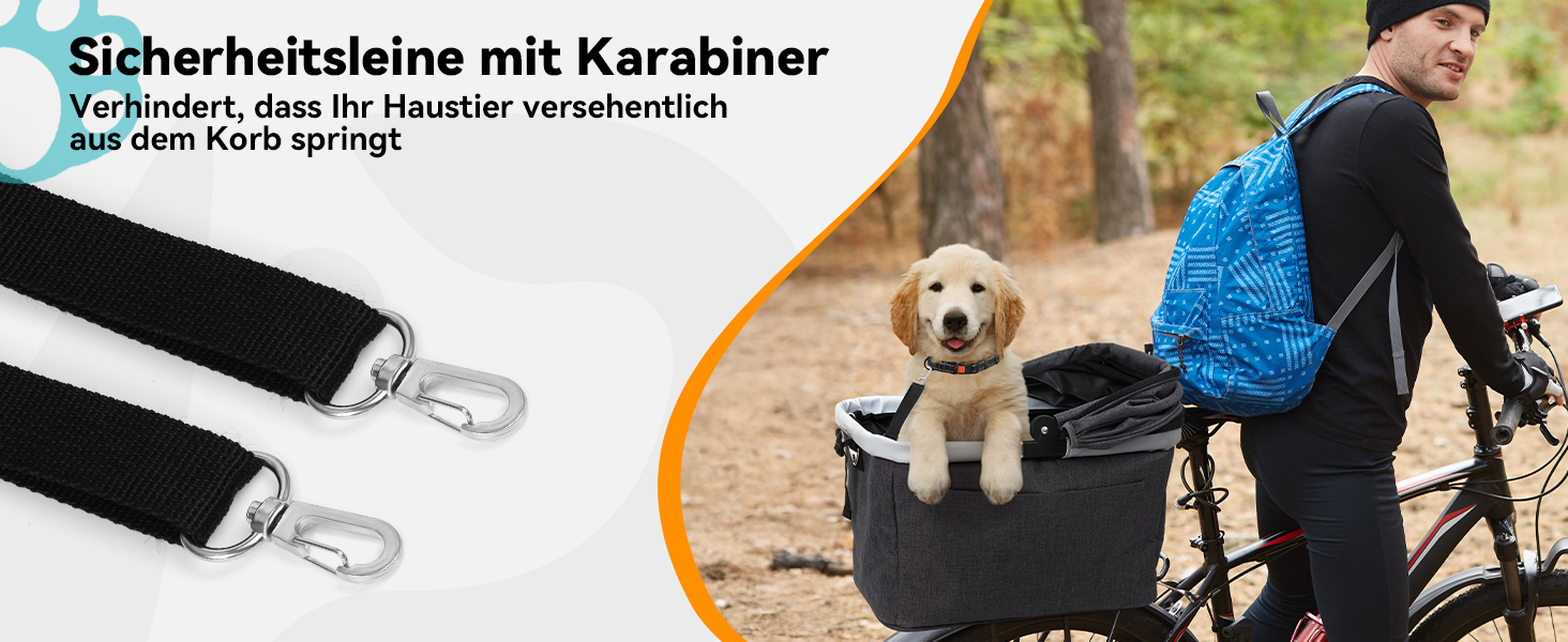 Кошик для велосипеда для собак до 12 кг з металевим каркасом, швидкознімний кріплення, сітчасте вікно, м'яке сидіння, світловідбиваючі смуги, складаний, для міських велосипедів