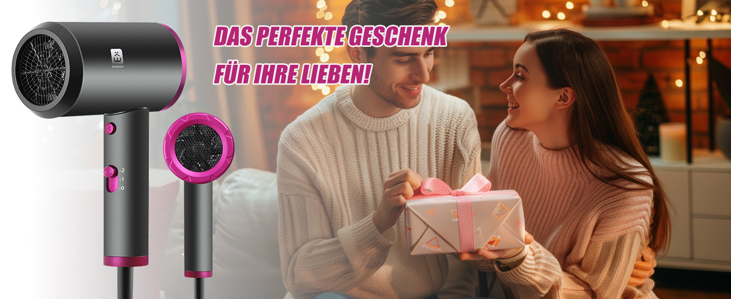 Фен 2000W з 2 режимами температури та 2 швидкостями, насадкою-концентратором, з кнопкою холодного повітря, для дому, салону краси, у подорожі, сірий