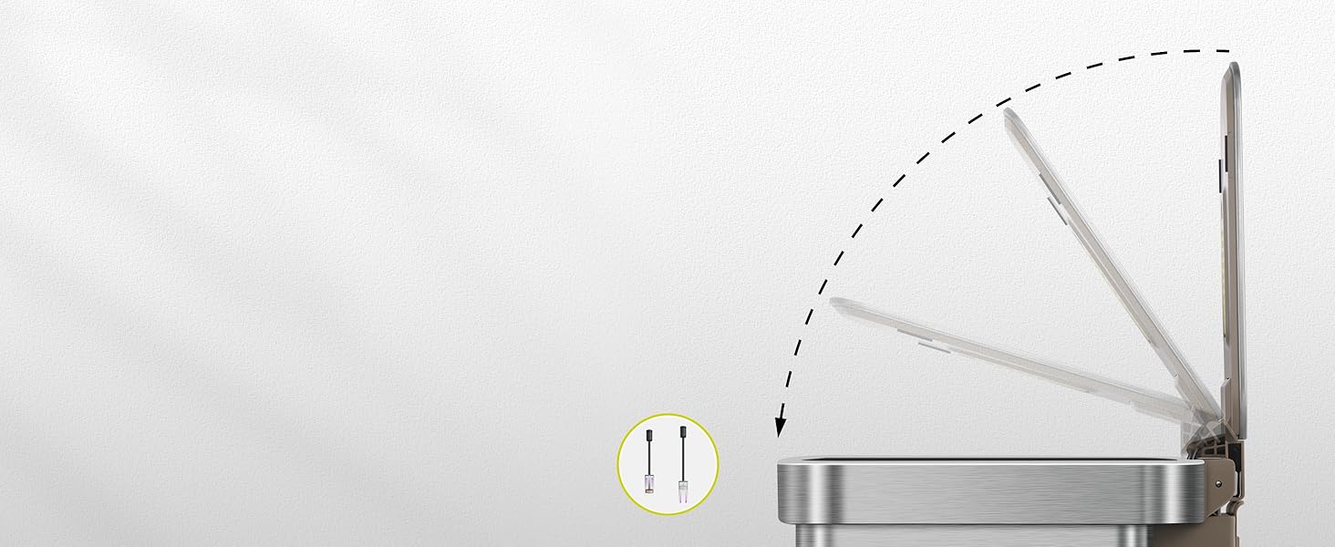 Відро для сміття EKO Madison 30 л з висувним контейнером, м'яким закриттям кришки, стійке до відбитків пальців, нержавіюча сталь, прямокутне, з 20 мішками для сміття 75 л