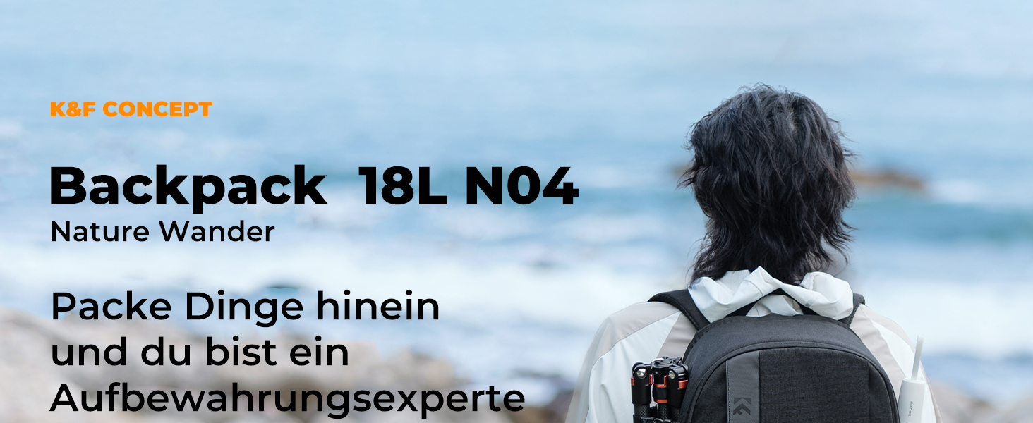 Рюкзак для камери K&F Concept 18L сірий з відділенням для ноутбука 15.6 дюймів та захистом від дощу, для DSLR/штатива/аксесуарів