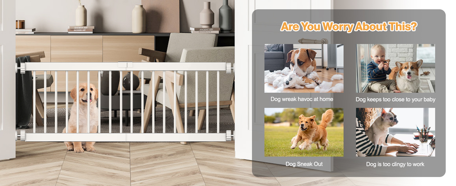 Коротка перегородка для собак Fldofaves, 45-115 см, для дому, висота 35 см, розширювана, з 3 подовжувачами (25 см)