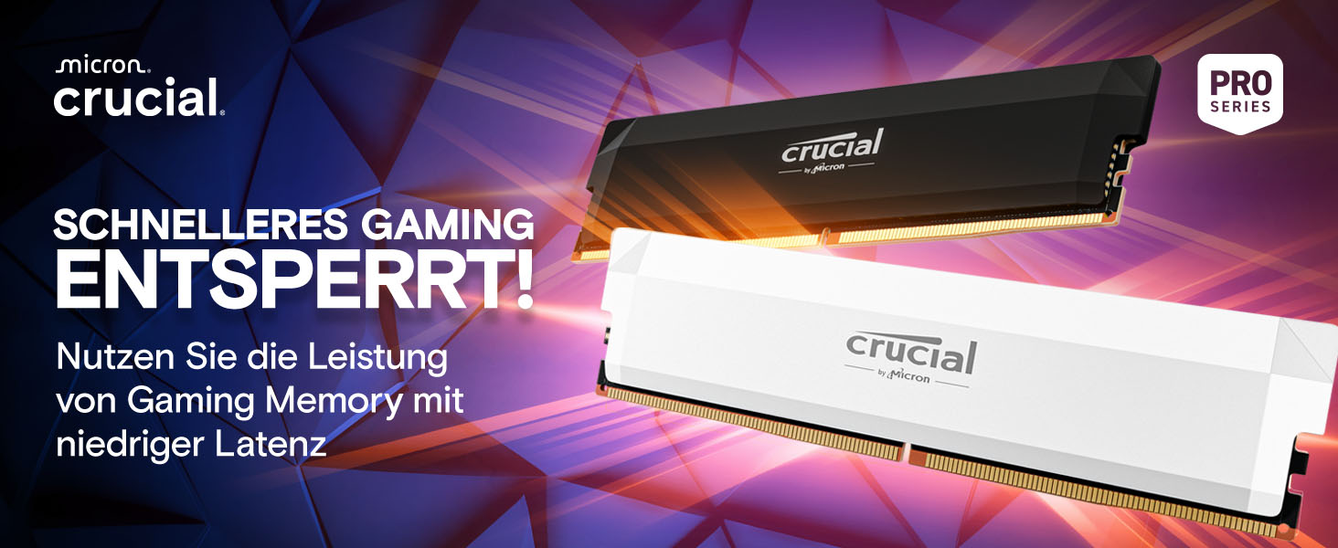 Crucial Pro DDR5 RAM 32GB (2x16GB) 6000MHz CL36 - ігрова оперативна пам'ять для ПК, Intel XMP 3.0 / AMD Expo, чорний