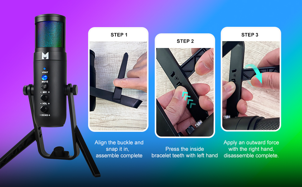 USB мікрофон для ПК, геймінгу, стрімінгу, подкастів та запису голосу. RGB-підсвітка, сумісний з телефоном, ПК, PS4, PS5 та Mac