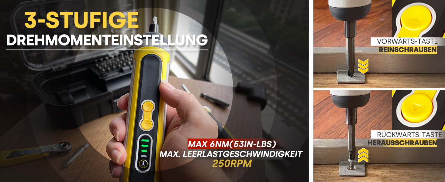 Mini акумуляторний шуруповерт Enventor 6 Nm, 4V, 2000 mAh, LED, USB, 25-Tlg. набір біт