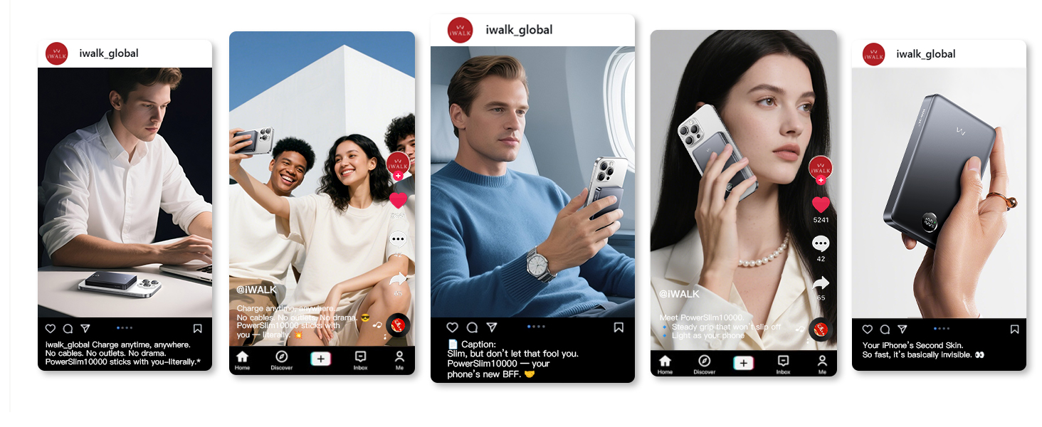 iWALK Powerbank MagSafe 5000mAh з LED-дисплеєм (Сірий) - Бездротова зарядка для iPhone 17/16/15/14/13/12