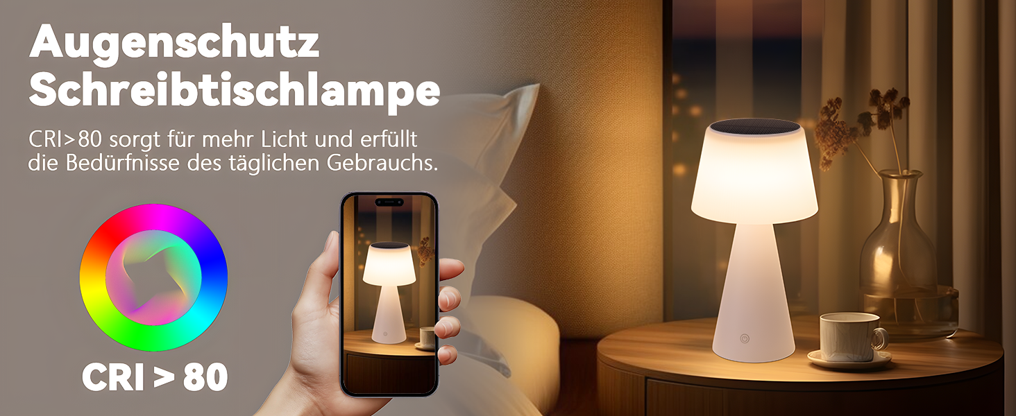 Настільна лампа акумуляторна LED 2 шт. з USB зарядкою, диммер, біла - для спальні, вітальні, вулиці