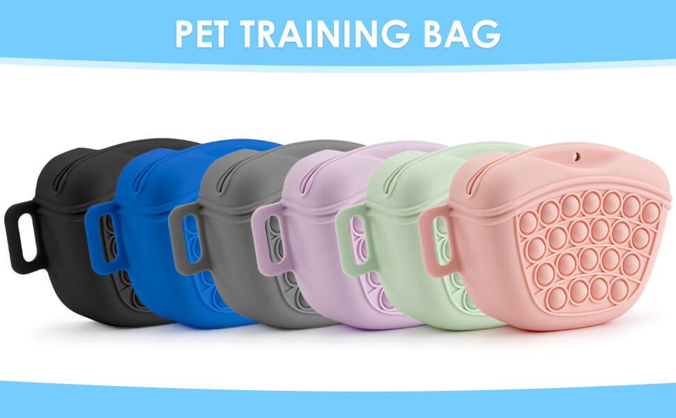 Сумка для ласощів для собак Gobeigo з кликером для дресирування, на пояс, рожева