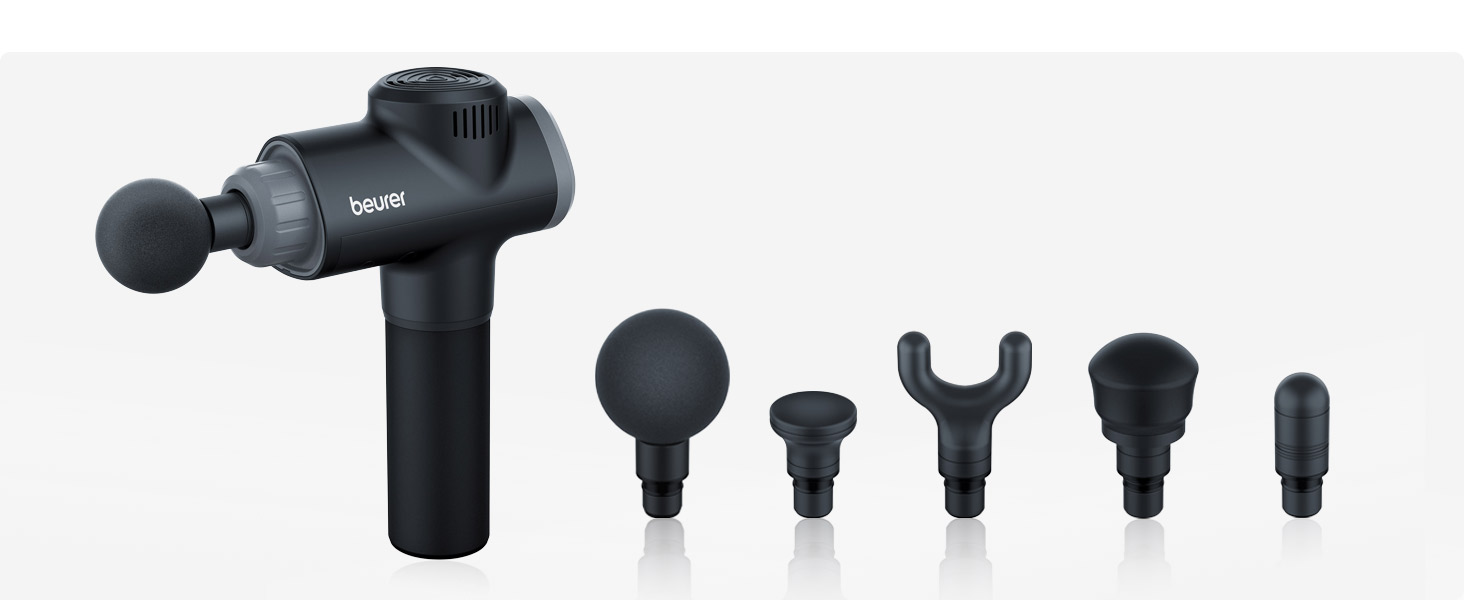 Beurer MG 99 Massage Gun - Percussion Muscle Massager with 4 Attachments, 5 Intensity Levels & Rechargeable Battery (Pro Edition)