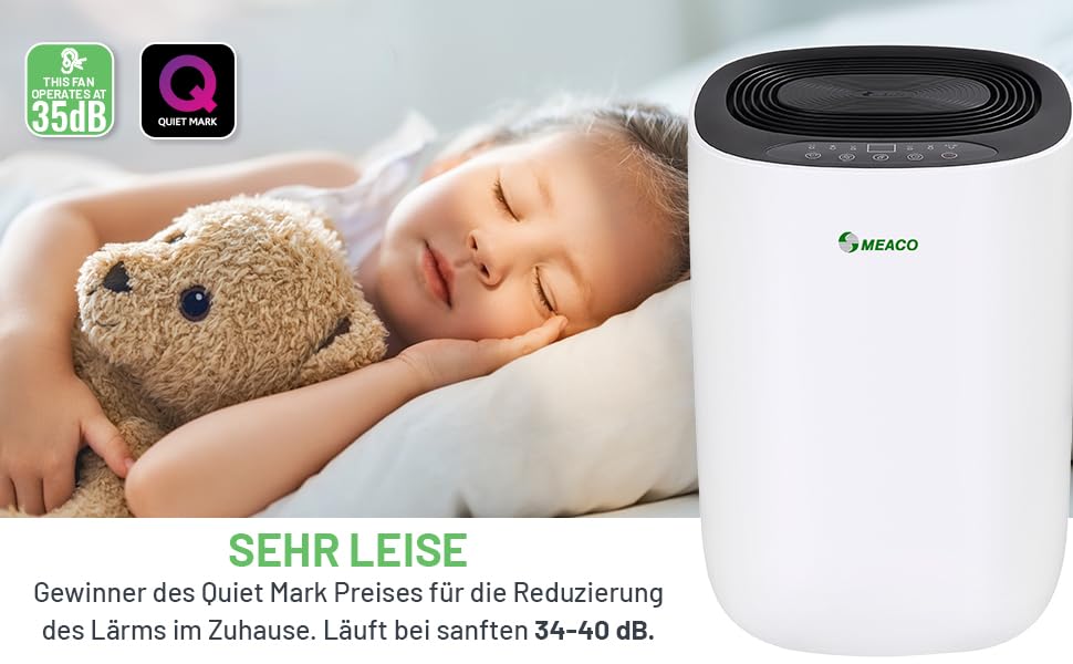Зволожувач повітря Meaco Ultra Leiser 10L - Електричний зволожувач MeacoDry ABC, 10 літрів, чорний
