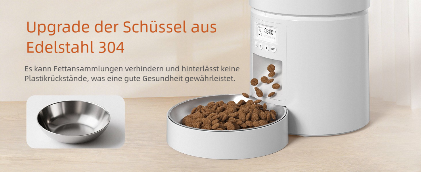 Автомат годування котів 4.2L з програмуванням, з окремою мискою з нержавіючої сталі