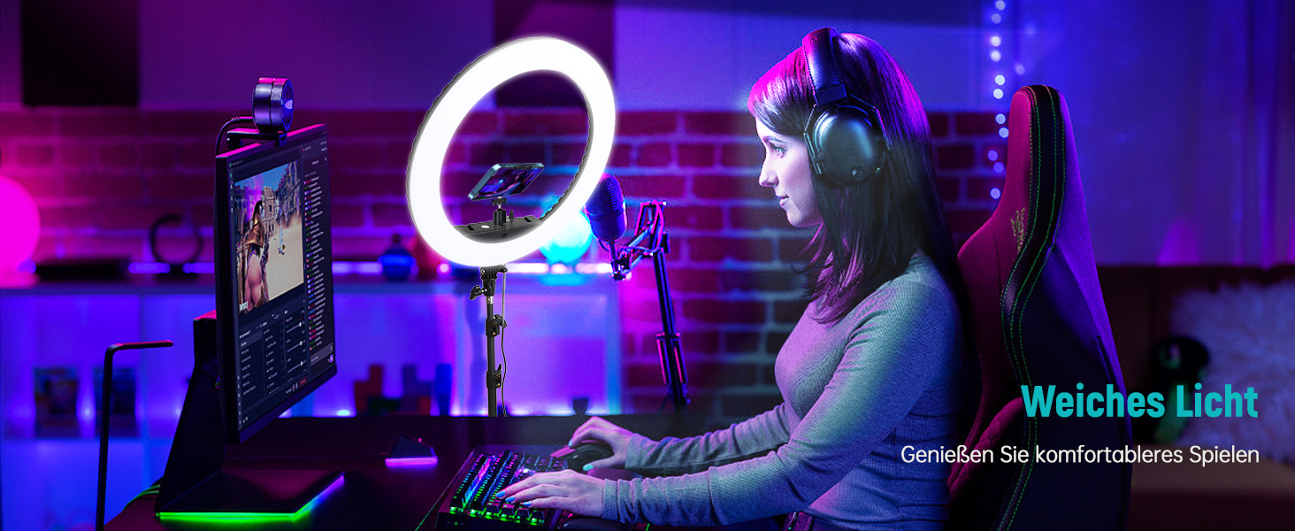 18-дюймове кільцеве світло LED з штативом, регульоване освітлення для макіяжу, селфі, YouTube, відеозйомки, CRI 90, з сумкою та пультом керування