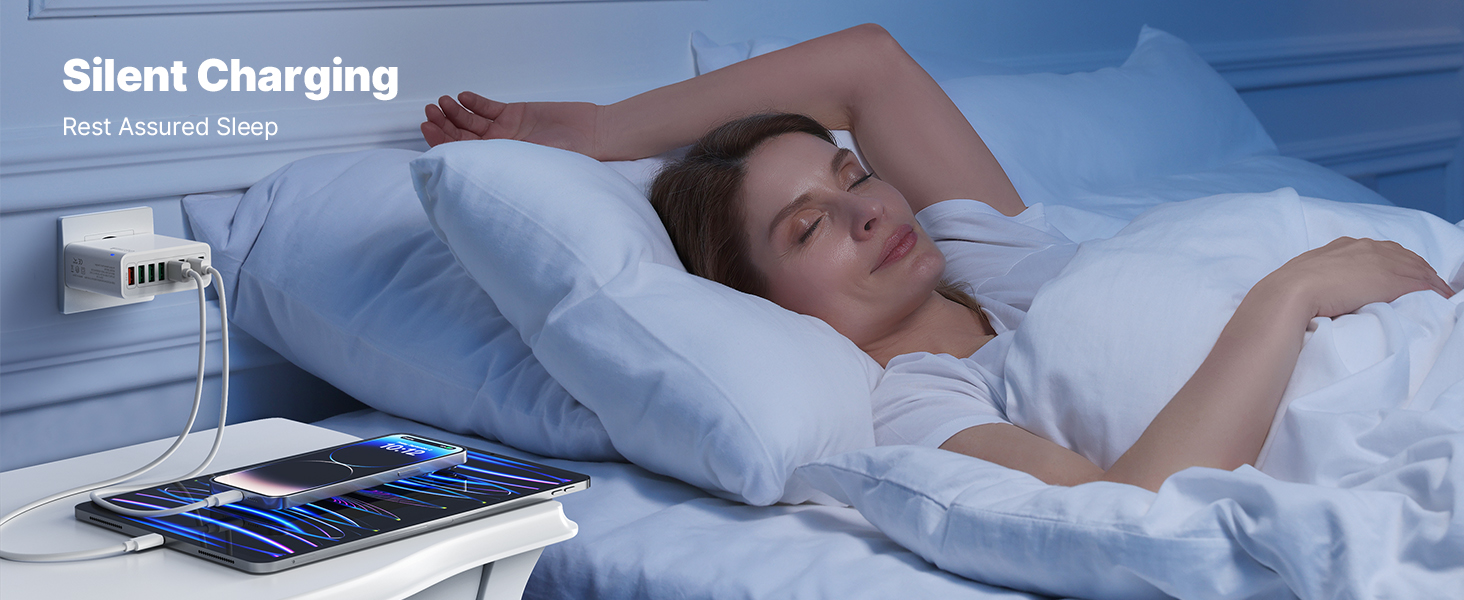 Мережевий адаптер USB 6 портів 33W з QC 3.0, білий (2 шт.) - для iPhone, iPad, Android