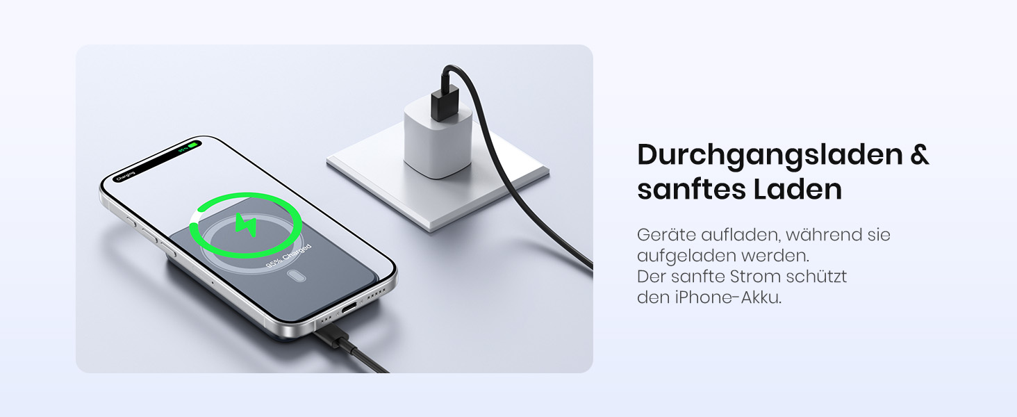 Power Bank A ADDTOP 10000mAh з підтримкою PD 20W та бездроговою зарядкою. LED дисплей, USB-C In/Out, сумісний з iPhone 17/16/15/14/13/12/Pro Max (Блакитний)