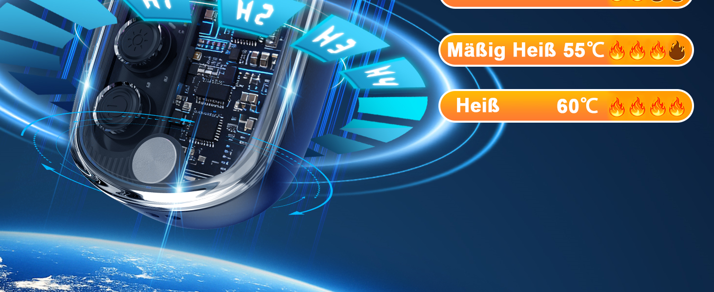 Електричні грілки для рук 2 шт. з RGB-підсвічуванням, 4 режими нагріву та цифровим дисплеєм, портативні міні-грілки для рук - подарунок для чоловіків та жінок