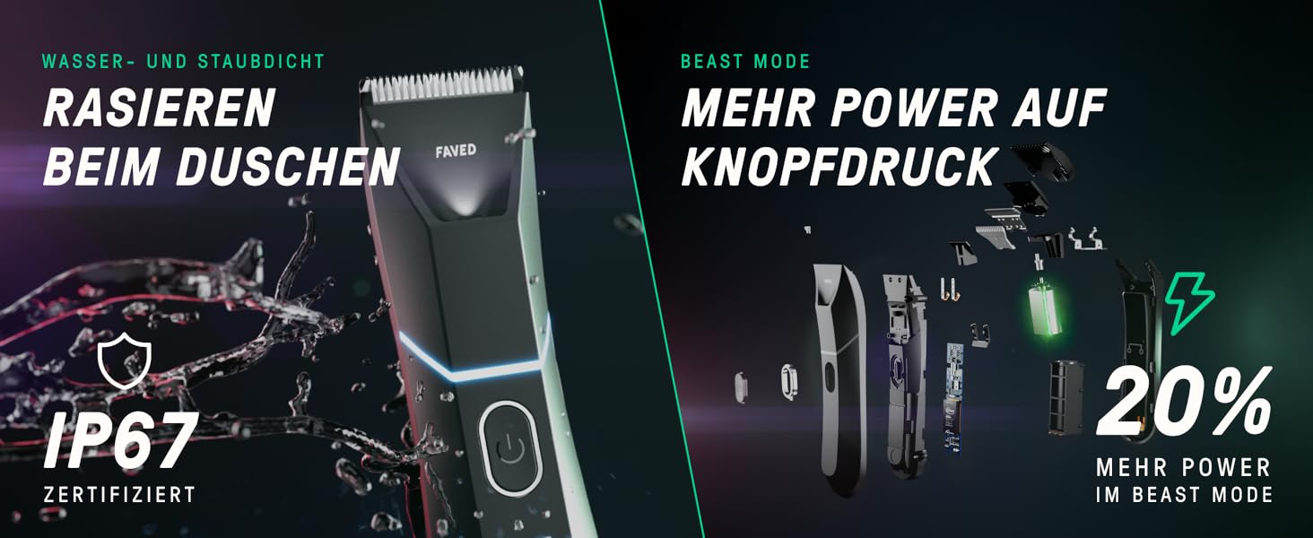 Тілогрумер 2.0: чоловічий триммер для тіла з безпечною клинком, 120 хв роботи, водонепроникний, LED-підсвітка, режим Beast, з Німеччини