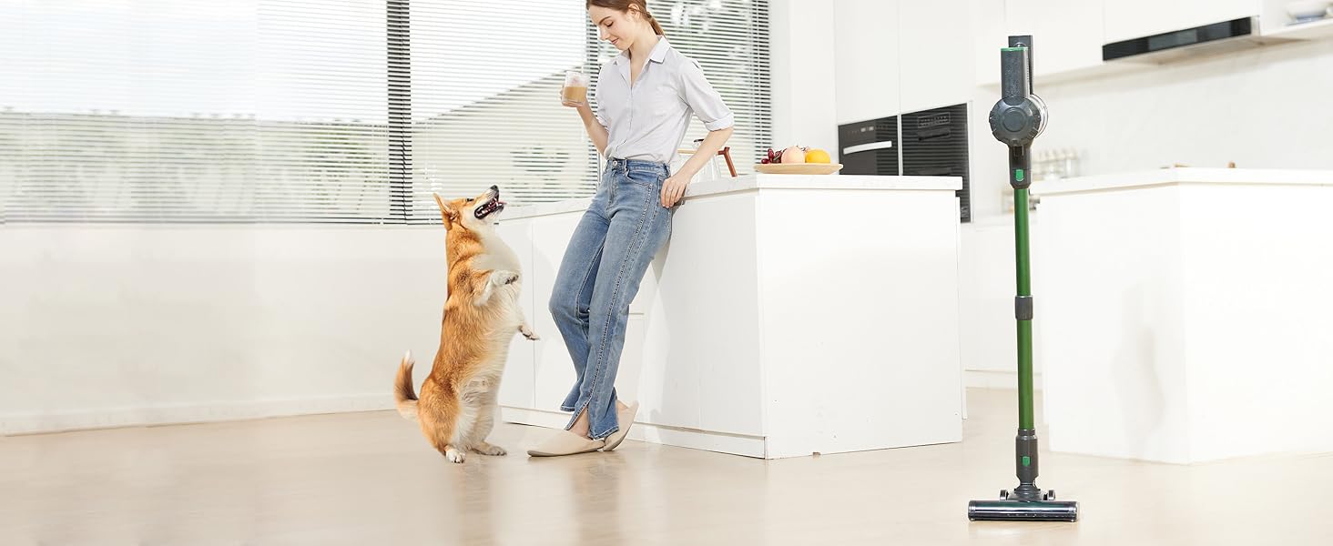 Бездротовий пилосос Vexilar 500W з акумулятором: потужний, 6-в-1, для твердих поверхонь, килимів та шерсті тварин, з сенсорним дисплеєм