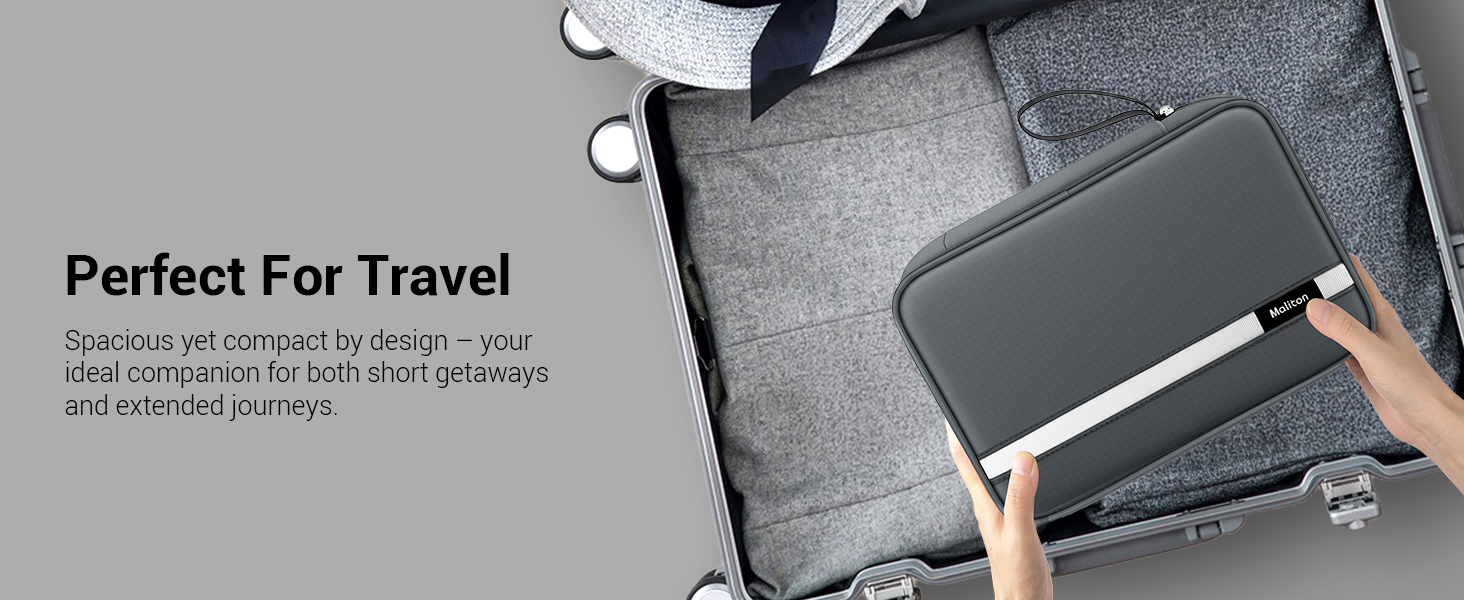 Сумка для туалетних аксесуарів Maliton: велика водонепроникна сумка-органайзер для подорожей, спорту та басейну | 4 відділення | Складана та компактна (Сірий)