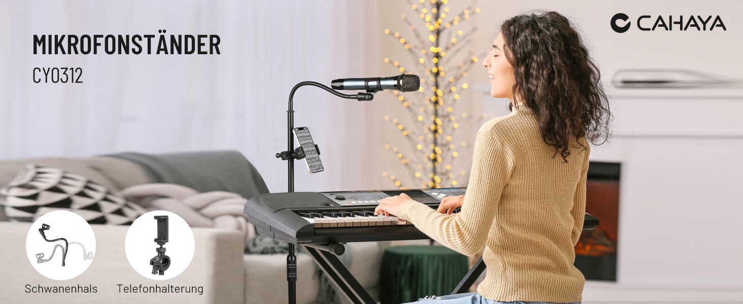 Підставка для мікрофона 2-в-1 з кріпленням для телефону та трьома кліпсами для мікрофону - CY0311