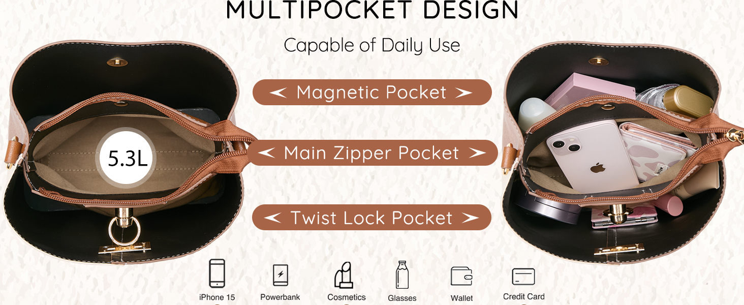 Сумка жіноча KALIDI Fancy Forest через плече з натуральної шкіри бежево-коричнева, стильна кросбоді сумка з регульованим ремінцем