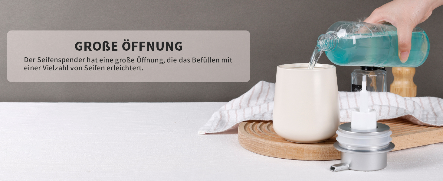 Дозатор для миючого засобу BosilunLife 350 мл, наповнюваний, великий насос, стильний, неслизький, BPA-free для кухні та ванної кімнати